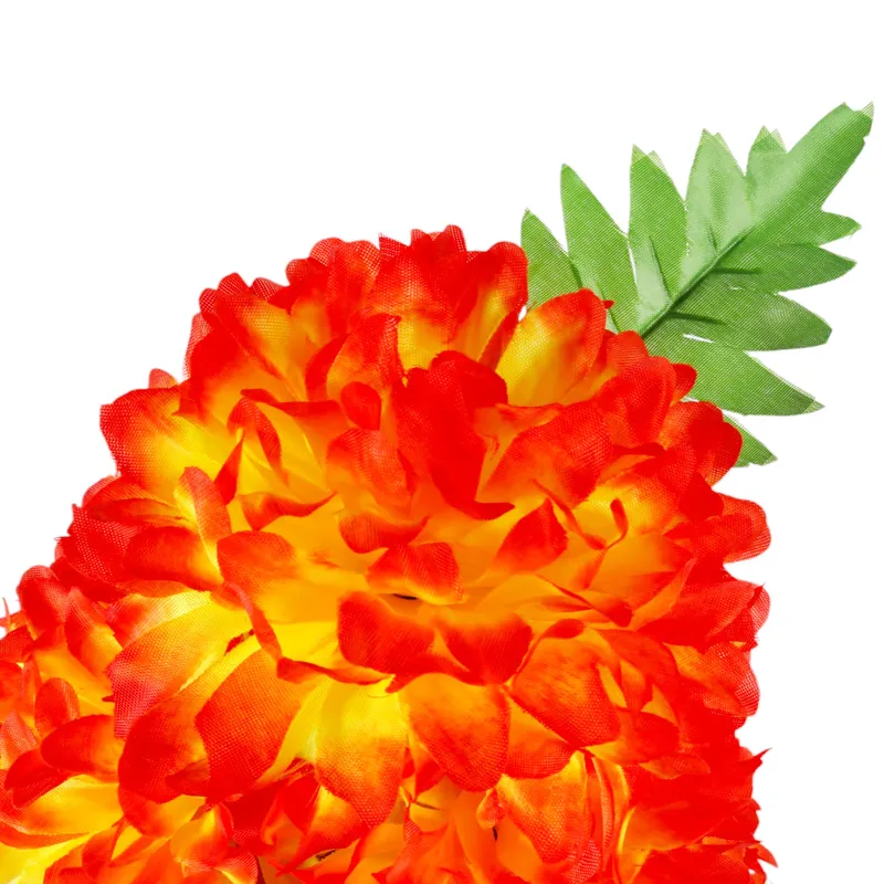 Bukiet 7 Chryzantem Z Paprotką W Kolorze Pomarańczowym 55 cm