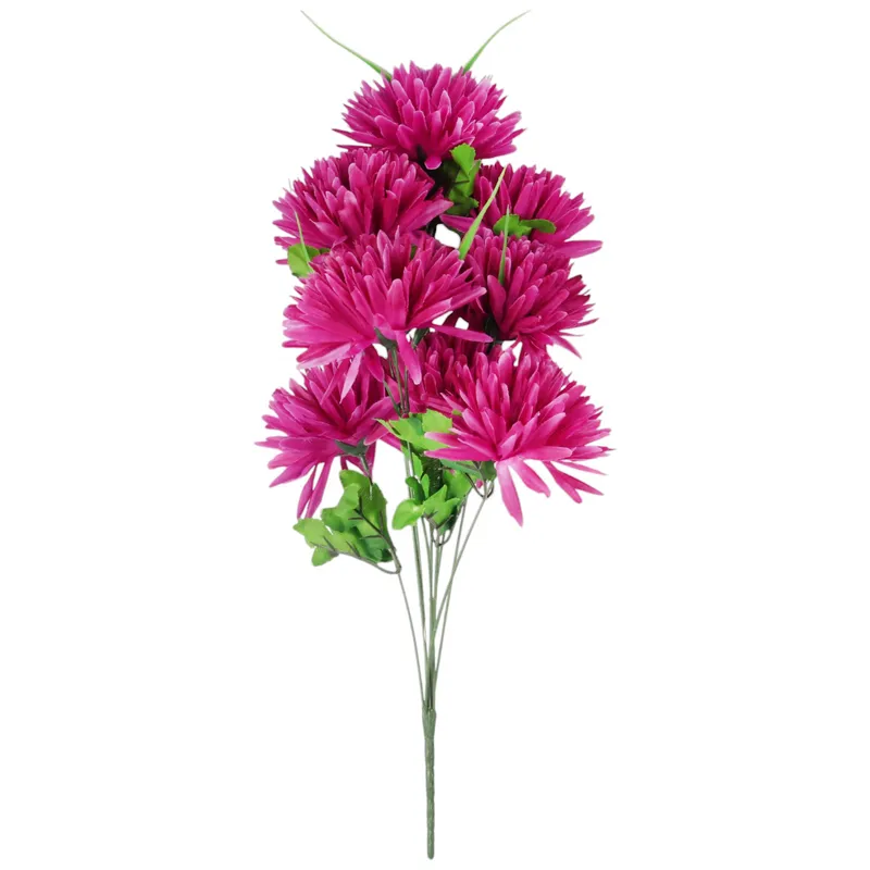 Bukiet 9 Chryzantem Z Trawką 52 cm Kolor - Fioletowy