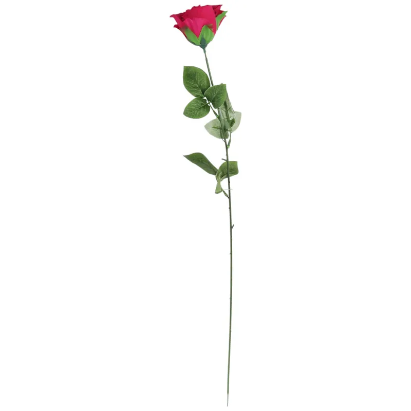 Sztuczna Róża W Pąku Koloru Ciemnego Różu – 70 cm