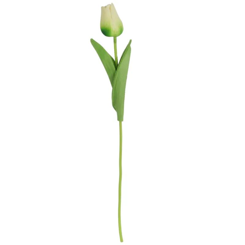 Sztuczny Tulipan Gumowany W Kolorze Zielonym Wysokość 34 cm