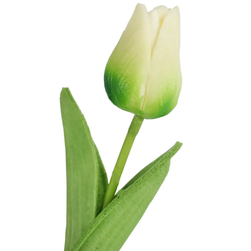 Sztuczny Tulipan Gumowany W Kolorze Zielonym Wysokość 34 cm