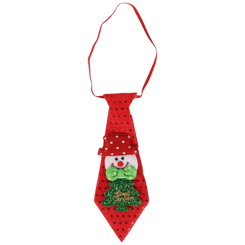 Krawat Świąteczny Z Motywem Bałwana 23 cm - Czerwony
