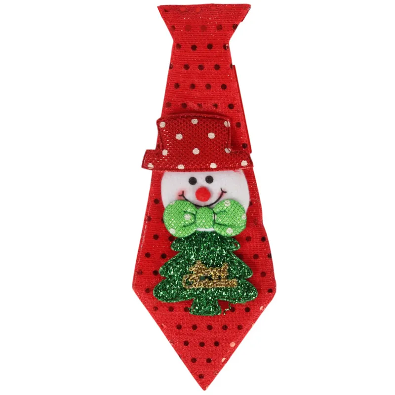 Krawat Świąteczny Z Motywem Bałwana 23 cm - Czerwony