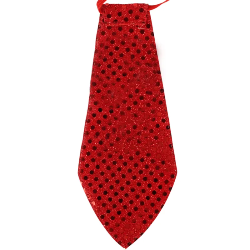 Krawat Świąteczny Z Motywem Misia 23 cm - Czerwony