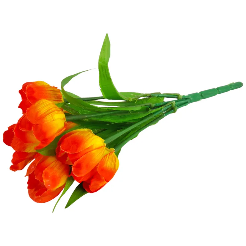 Bukiet 9 TULIPANÓW W Kolorze POMARAŃCZOWYM 32 cm