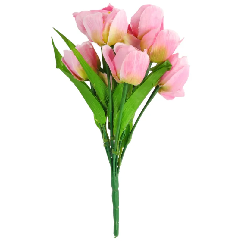 Bukiet 9 TULIPANÓW W Kolorze JASNO-RÓŻOWYM 32 cm