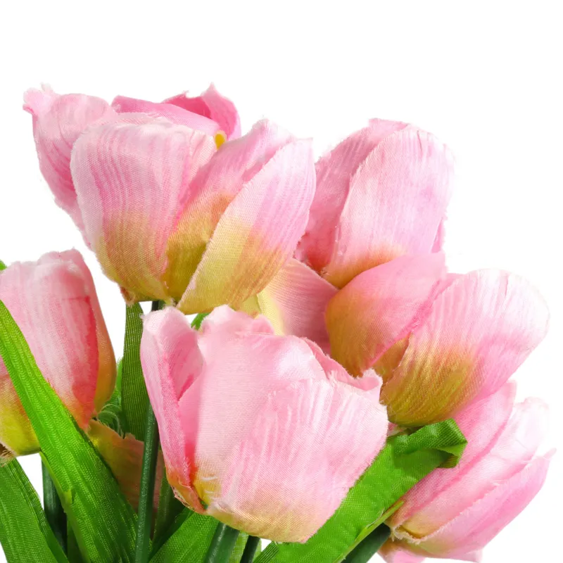 Bukiet 9 TULIPANÓW W Kolorze JASNO-RÓŻOWYM 32 cm