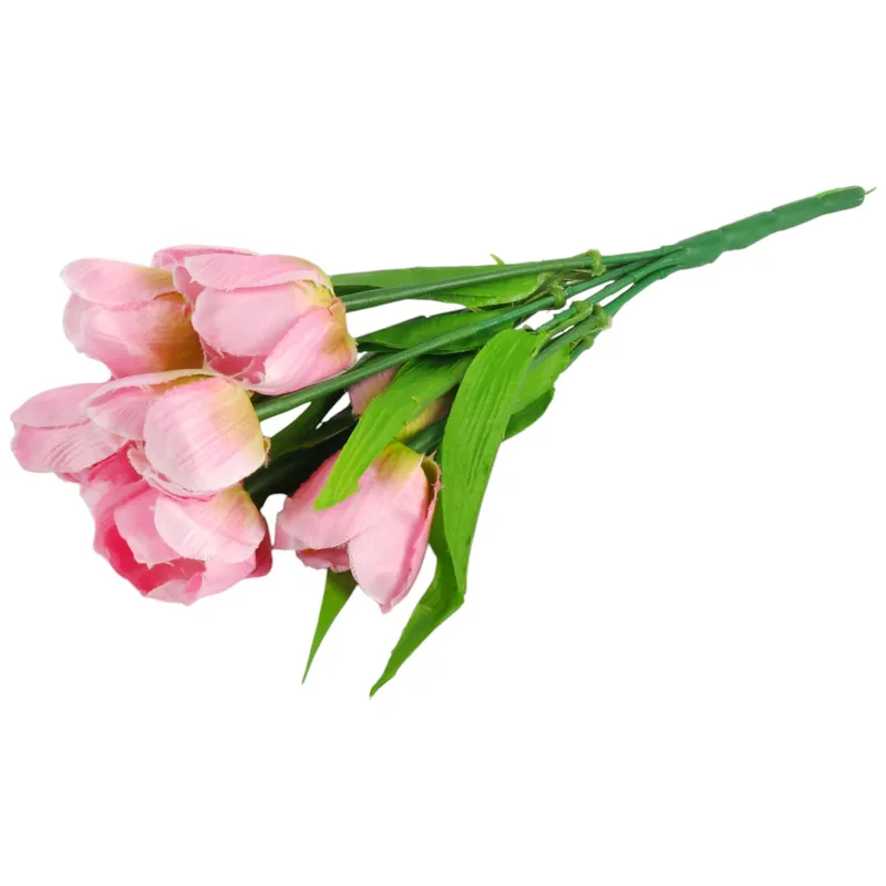 Bukiet 9 TULIPANÓW W Kolorze JASNO-RÓŻOWYM 32 cm