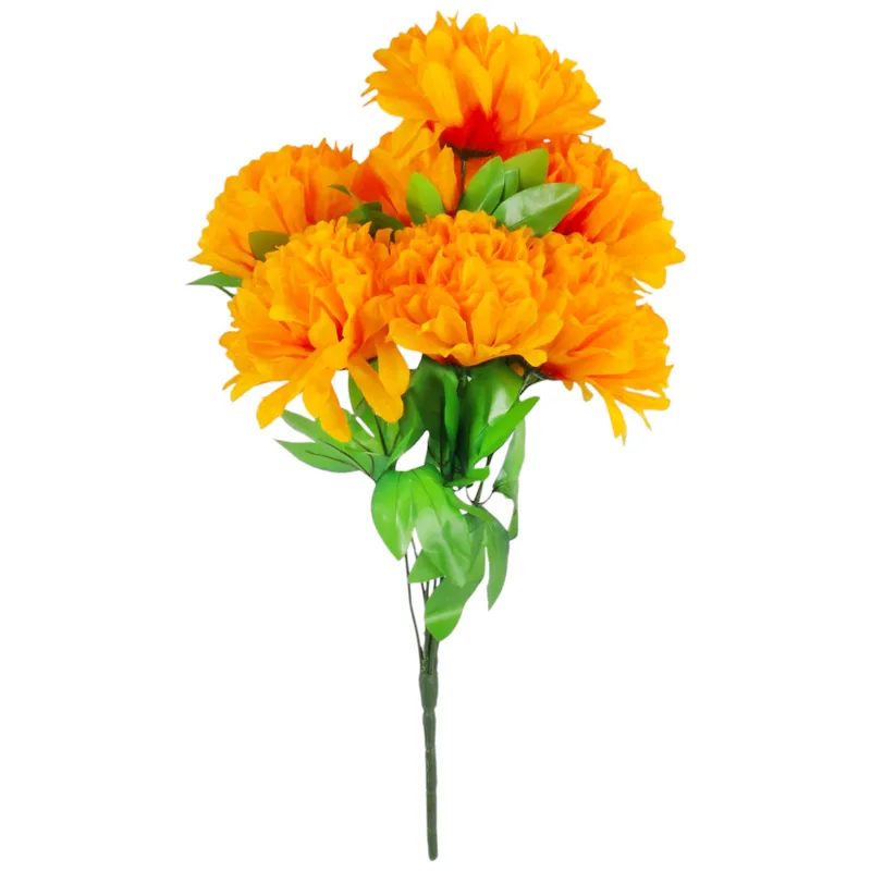 Bukiet 7 Dużych Chryzantem 60 cm Kolor - Pomarańczowy