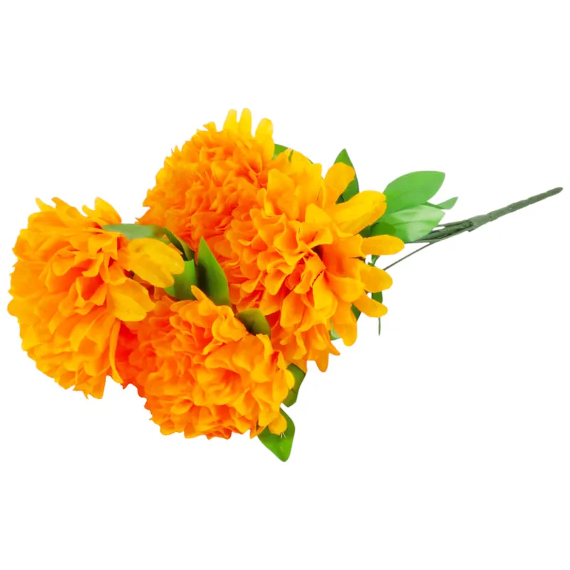 Bukiet 7 Dużych Chryzantem 60 cm Kolor - Pomarańczowy