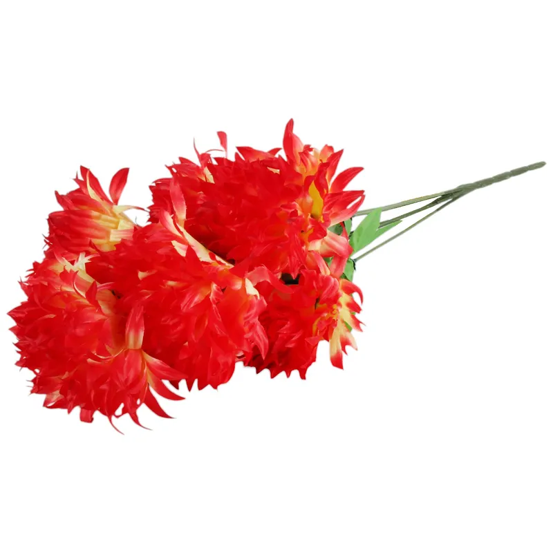 Bukiet 7 Dużych Chryzantem Cieniowanych 58 cm Kolor - Pomarańczowy