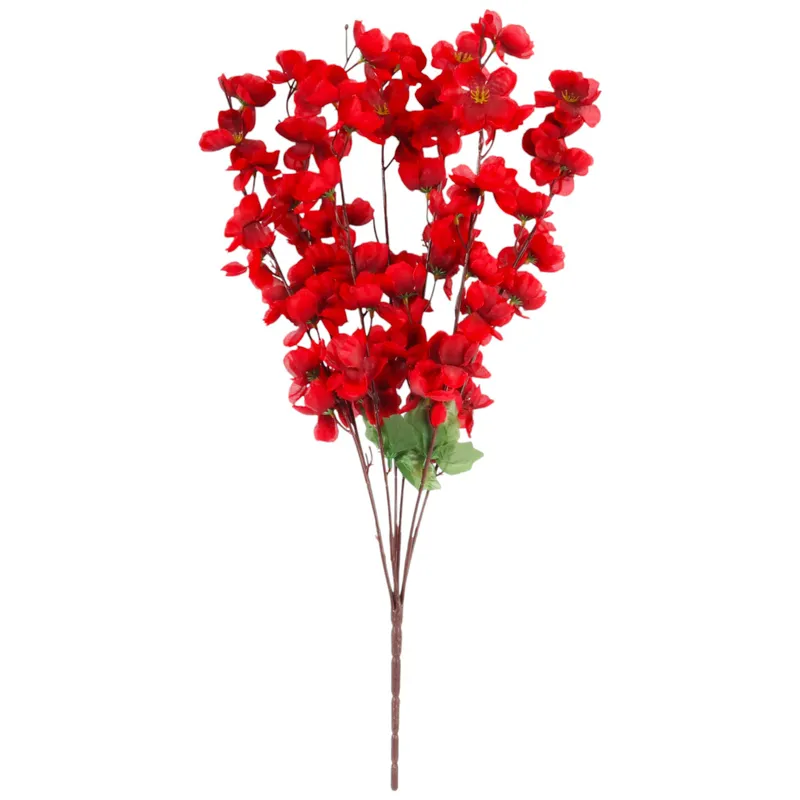 Bukiet 7 Sztucznych Jabłoni Wysokiej Jakości, 56 cm - Bordowy