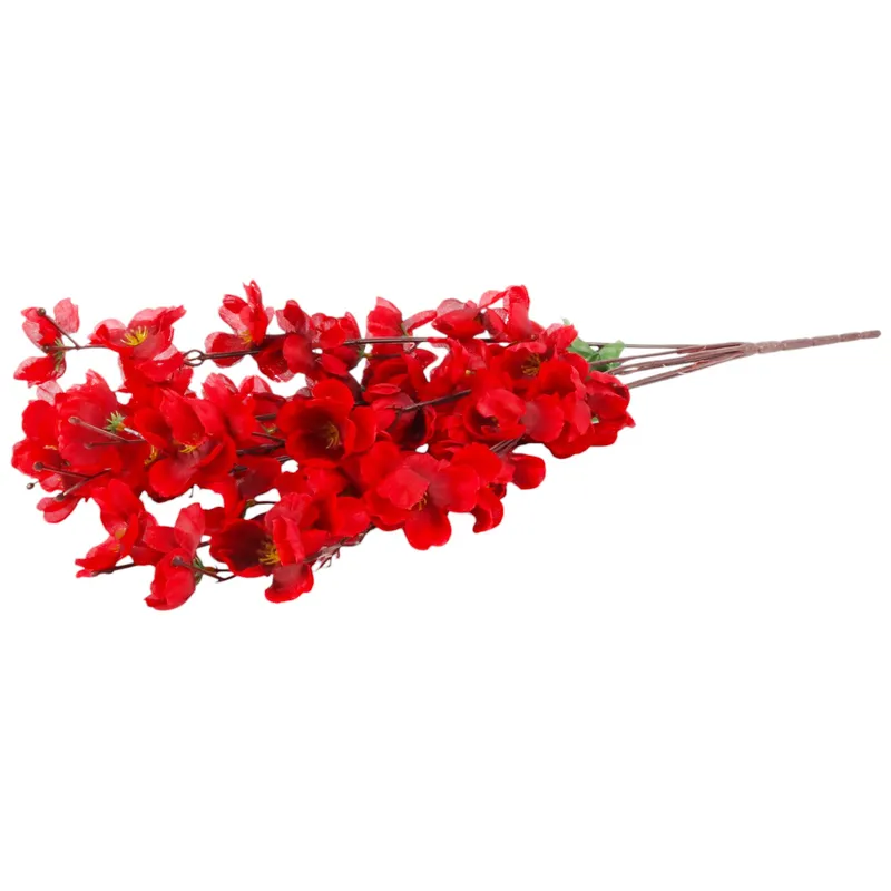 Bukiet 7 Sztucznych Jabłoni Wysokiej Jakości, 56 cm - Bordowy