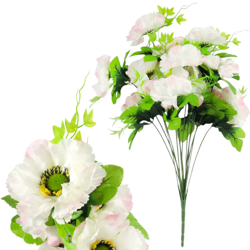 Sztuczny Bukiet 14 Anemonów 54 cm - BIAŁY