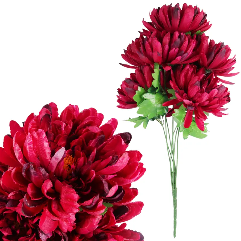 Bukiet Chryzantem 60cm Premium Kolor - Bordowy