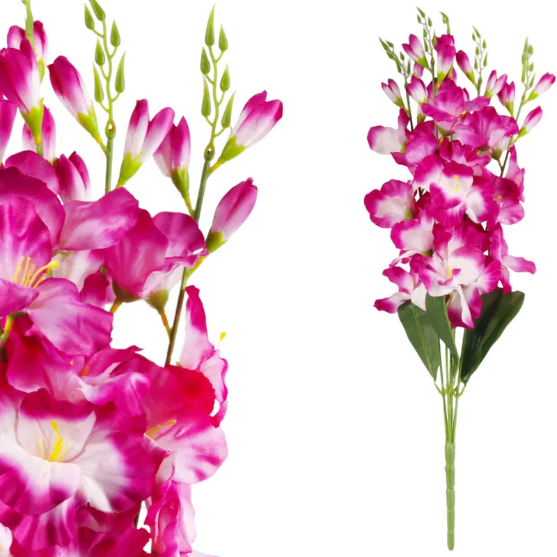 BUKIET 5 GAŁĄZEK MIECZYKÓW GLADIOLA 67 cm - Fioletowy