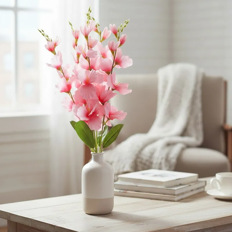 BUKIET 5 GAŁĄZEK MIECZYKÓW Jasno-Różowa GLADIOLA 67 cm