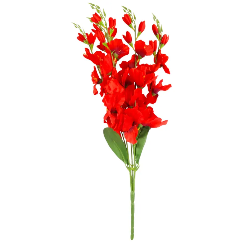 BUKIET 5 GAŁĄZEK MIECZYKÓW GLADIOLA 67 cm - Czerwona