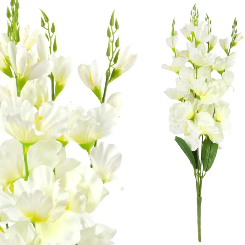 Bukiet 5 Gałązek Mieczyków Gladiola 67 cm - Biały