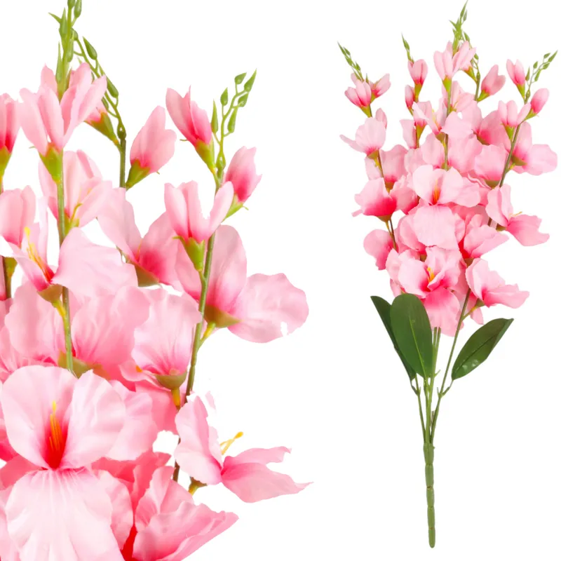 BUKIET 5 GAŁĄZEK MIECZYKÓW Jasno-Różowa GLADIOLA 67 cm