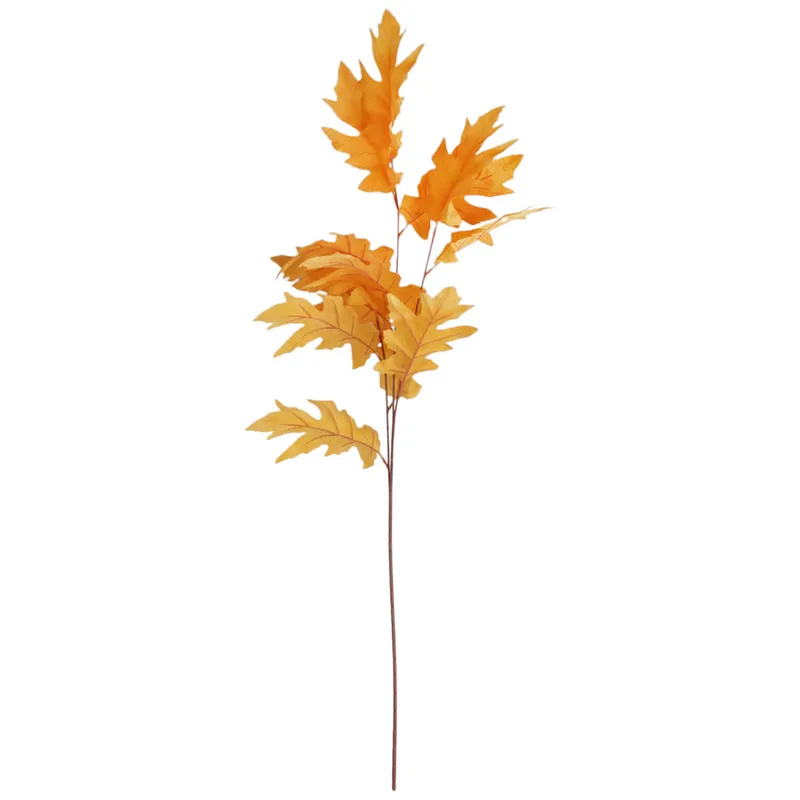 SZTUCZNA GAŁĄZKA JESIENNEGO DĘBU 95 cm Do KOMPOZYCJI FLORYSTYCZNYCH Kolor - Żółty
