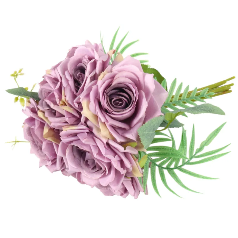 Elegancki Bukiet 10 Róż Do Wazonu 30 cm - Fioletowy