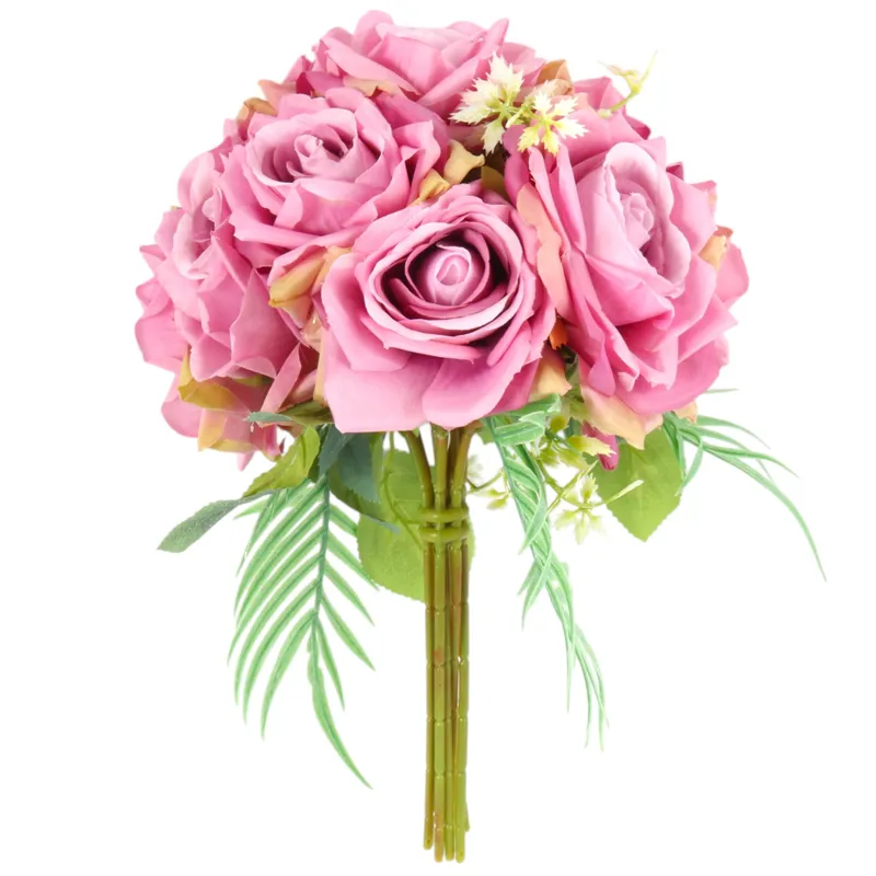 Elegancki Bukiet 10 Róż Do Wazonu 30 cm - Różowy
