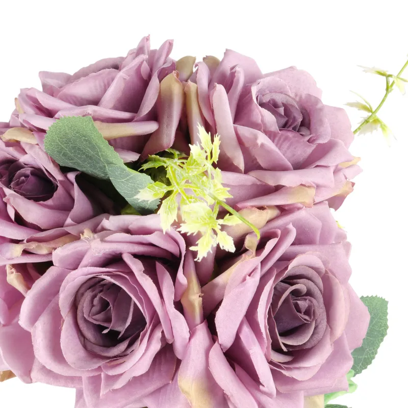Elegancki Bukiet 10 Róż Do Wazonu 30 cm - Fioletowy