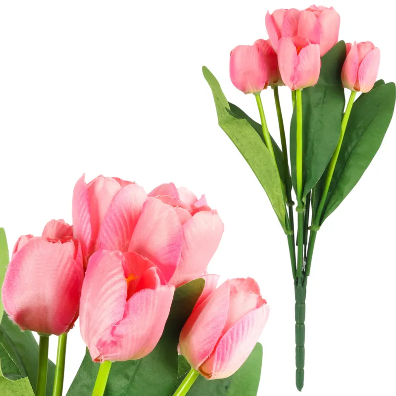 Bukiet 9 TULIPANÓW W Kolorze RÓŻOWYM 40 cm