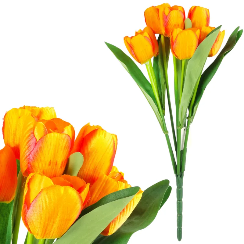 Bukiet 9 TULIPANÓW W Kolorze POMARAŃCZOWYM 40 cm