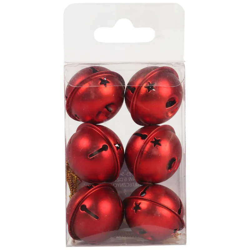 Dzwonki Mikołaja 4 cm Zawieszki Metalowe - Czerwone