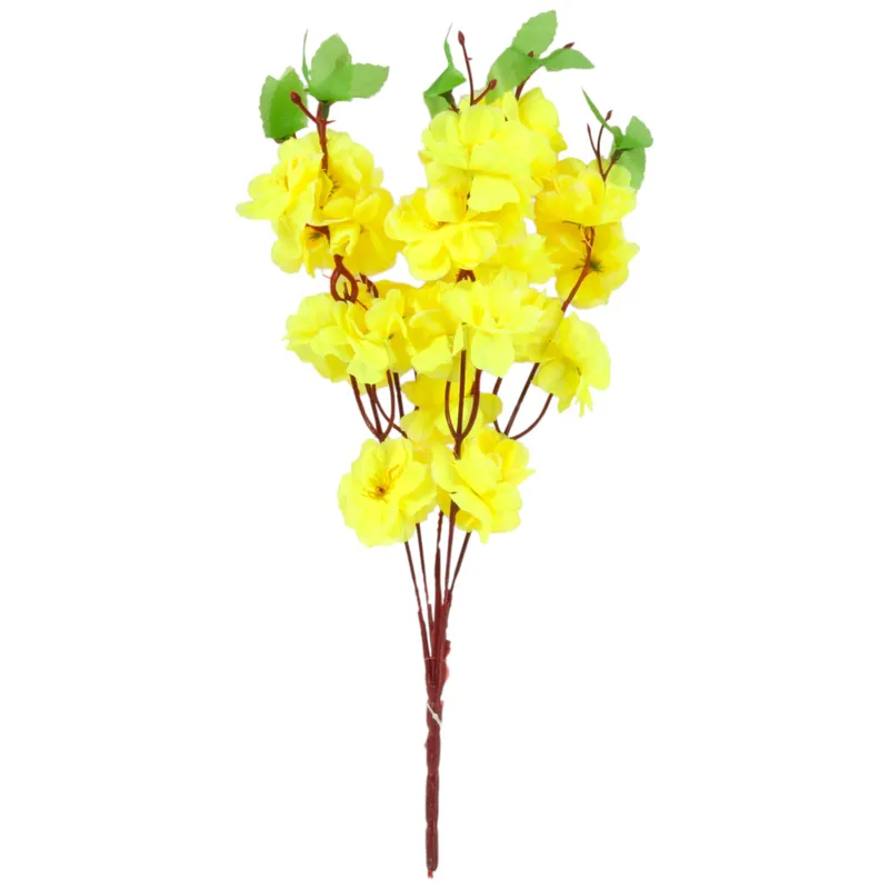 BUKIET 5 JABŁONI KWIAT SZTUCZNY Do Wazonu 37 cm - ŻÓŁTY