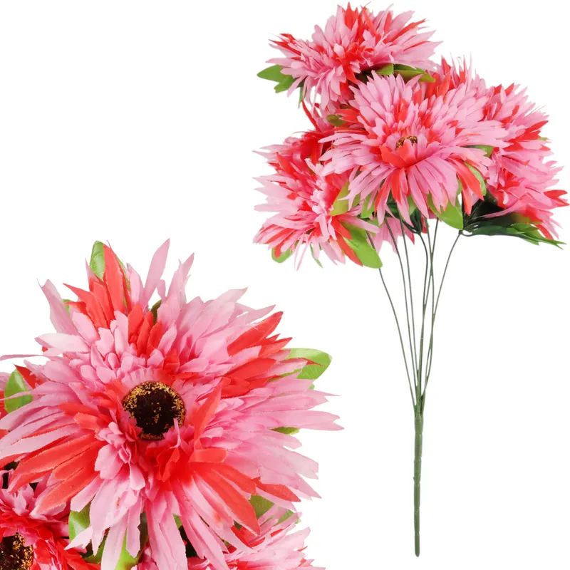 Bukiet 7 Dużych Gerber 52 cm Kolor Cieniowany - Różowy