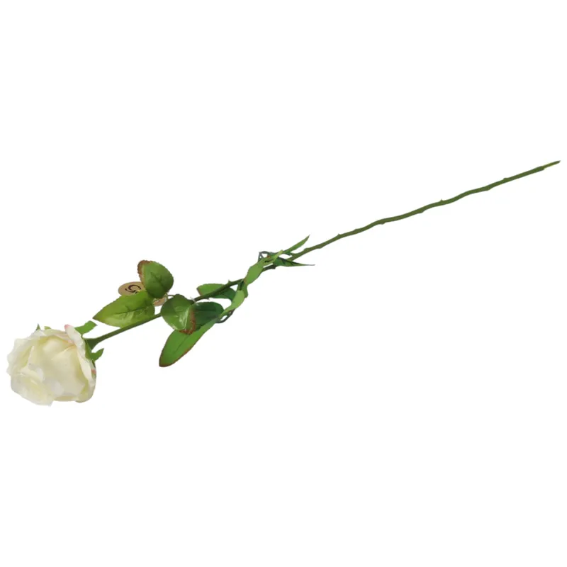 Róża Sztuczna Pojedynka W Pąku Kolor 68 cm - Kremowa
