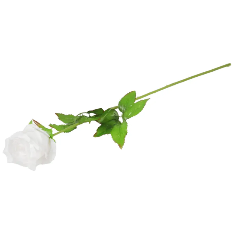 Róża Sztuczna Pojedynka W Pąku Kolor 68 cm - Biała