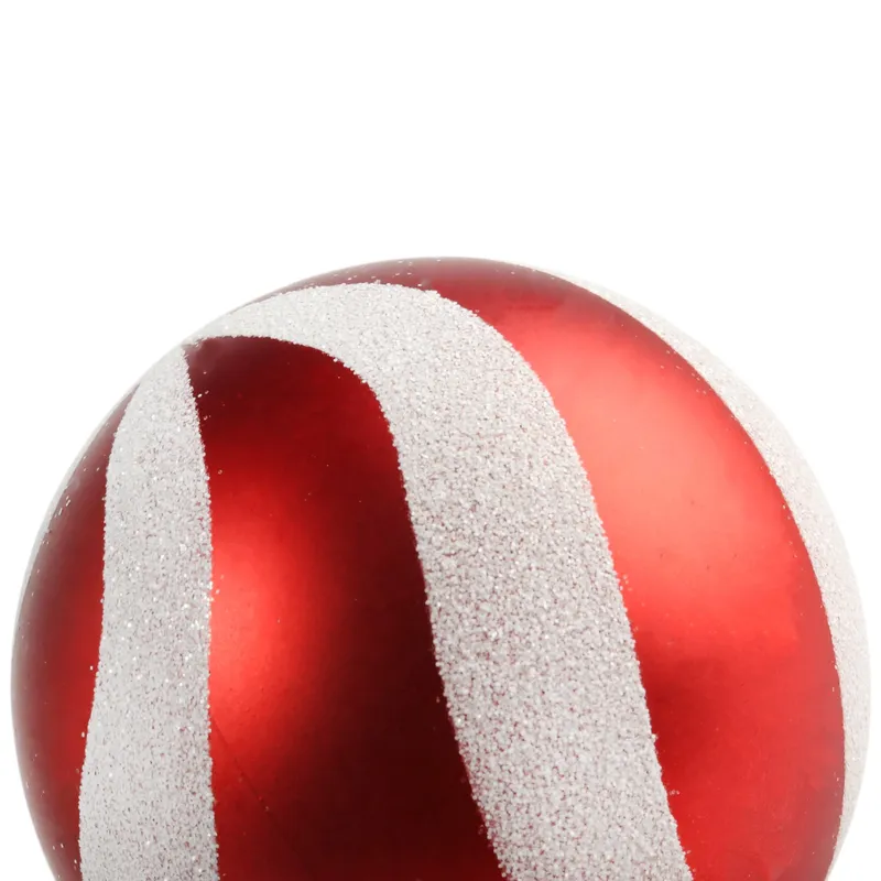 Komplet 6 Eleganckich Bombek Świątecznych Plastikowe Odpornych Na Zniszczenia 8 cm - Biało-Czerwone