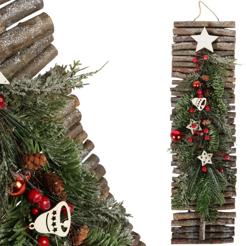 Choinka- Dekoracja Ścienna Do Powieszenia 68 cm - Czerwona