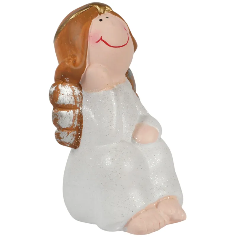 Ceramiczny Siedzący Anioł 11 cm