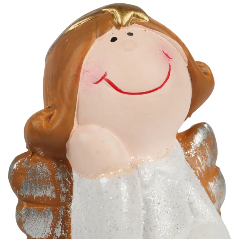Ceramiczny Siedzący Anioł 11 cm