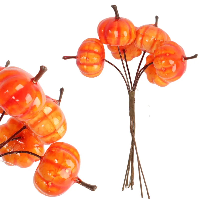 Dynia Sztuczne Dynie W Kolorze Pomarańczowym 6 szt. Na Jesień I Halloween