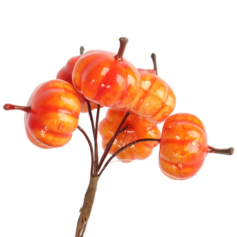 Dynia Sztuczne Dynie W Kolorze Pomarańczowym 6 szt. Na Jesień I Halloween