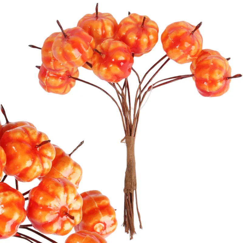 Dynia Sztuczne Dynie W Kolorze Pomarańczowym 12 szt. Na Jesień I Halloween