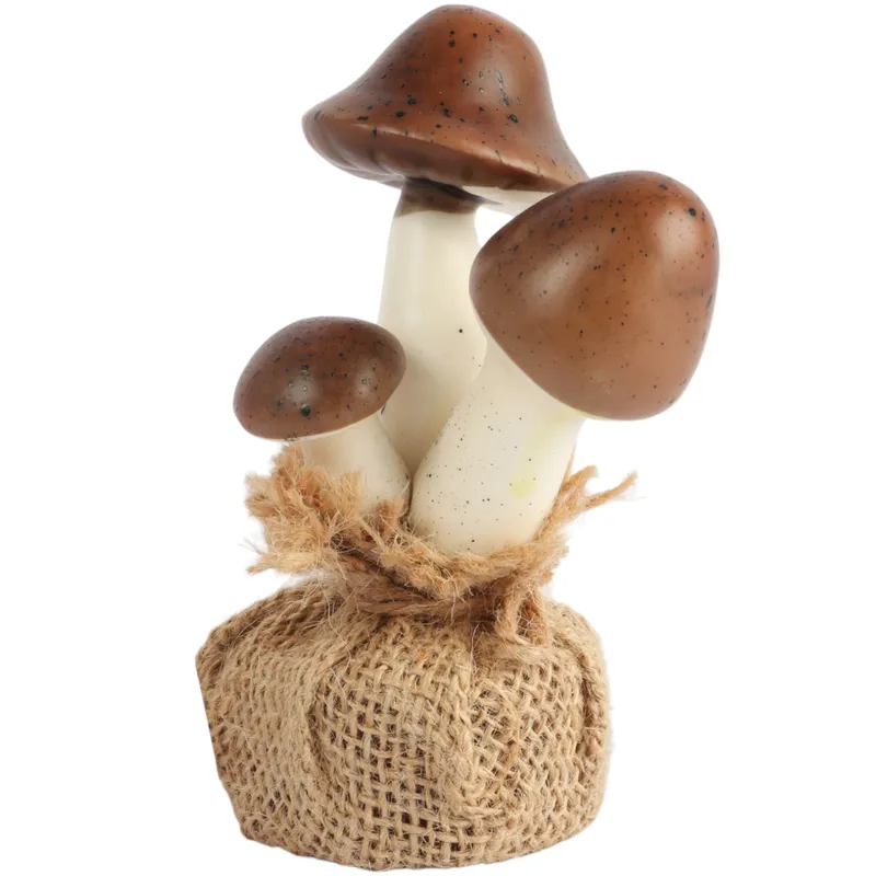 Zestaw Sztucznych Grzybów W Jutowym Woreczku Dekoracja Jesienna 12 cm