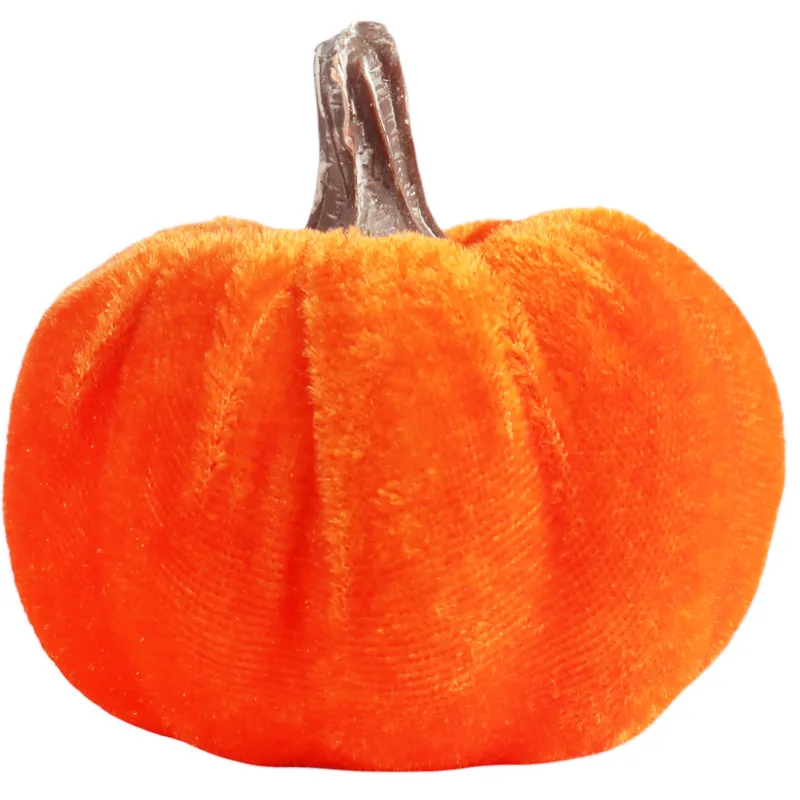 Dynia Welurowa Dekoracja Jesienna 8x7 cm Halloween Dynia Sztuczna