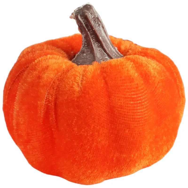 Dynia Welurowa Dekoracja Jesienna 8x7 cm Halloween Dynia Sztuczna