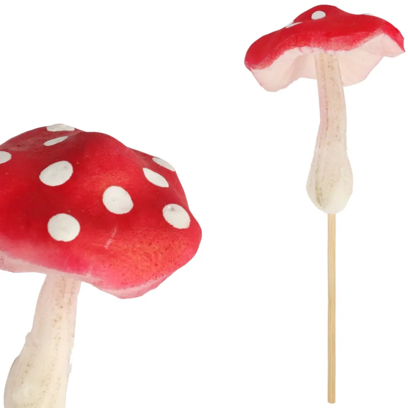 Muchomor Grzybek Jesienny Na Piku 5×4 cm Pik Dekoracja Do Kompozycji