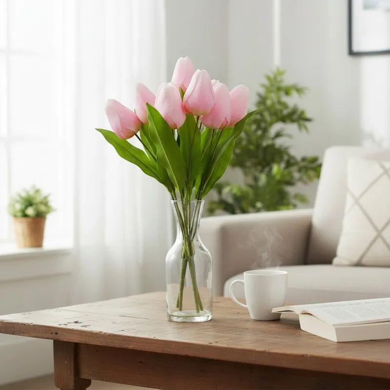 Bukiet 9 Tulipanów 44 cm Kolor Jasno-Różowy