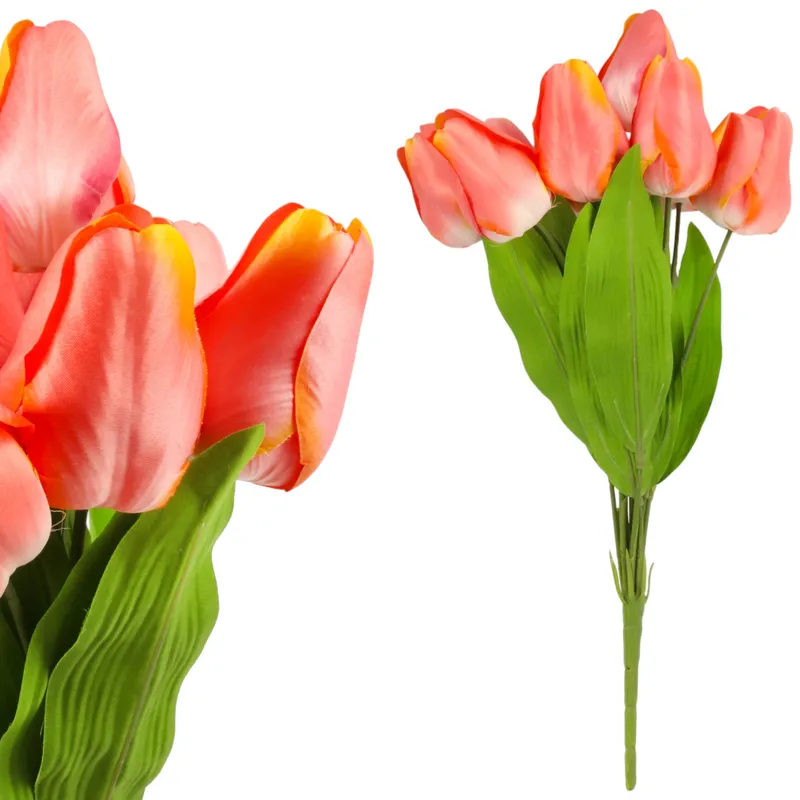 Bukiet 9 Tulipanów 44 cm Kolor - Różowo-Żółty