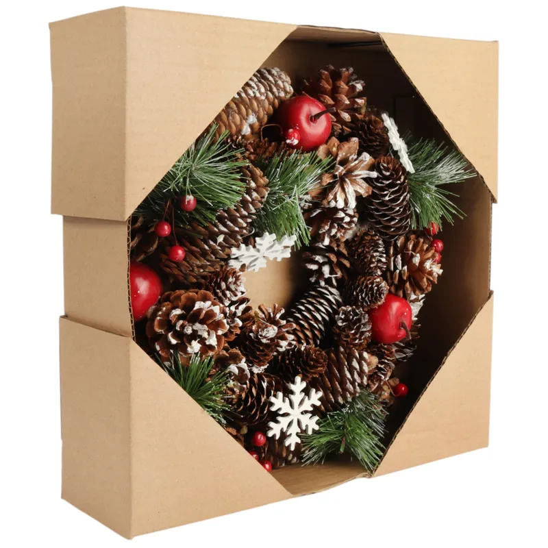 Wianek Świąteczny Na Drzwi Stroik Wieniec Z Szyszek 28 cm
