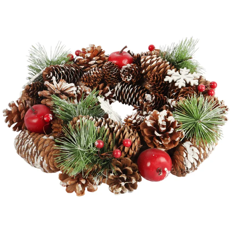 Wianek Świąteczny Na Drzwi Stroik Wieniec Z Szyszek 28 cm